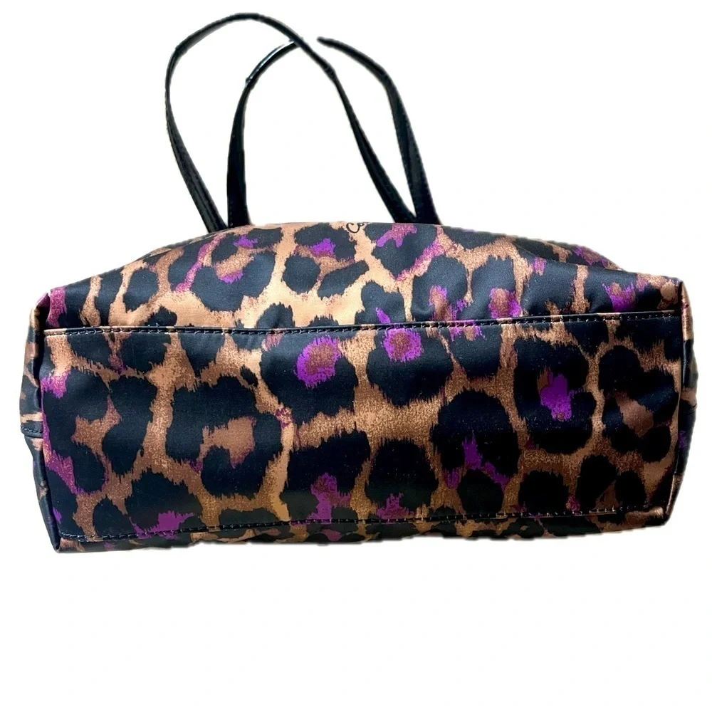 Coach Leopard Print Tote Bag - Black and Purple